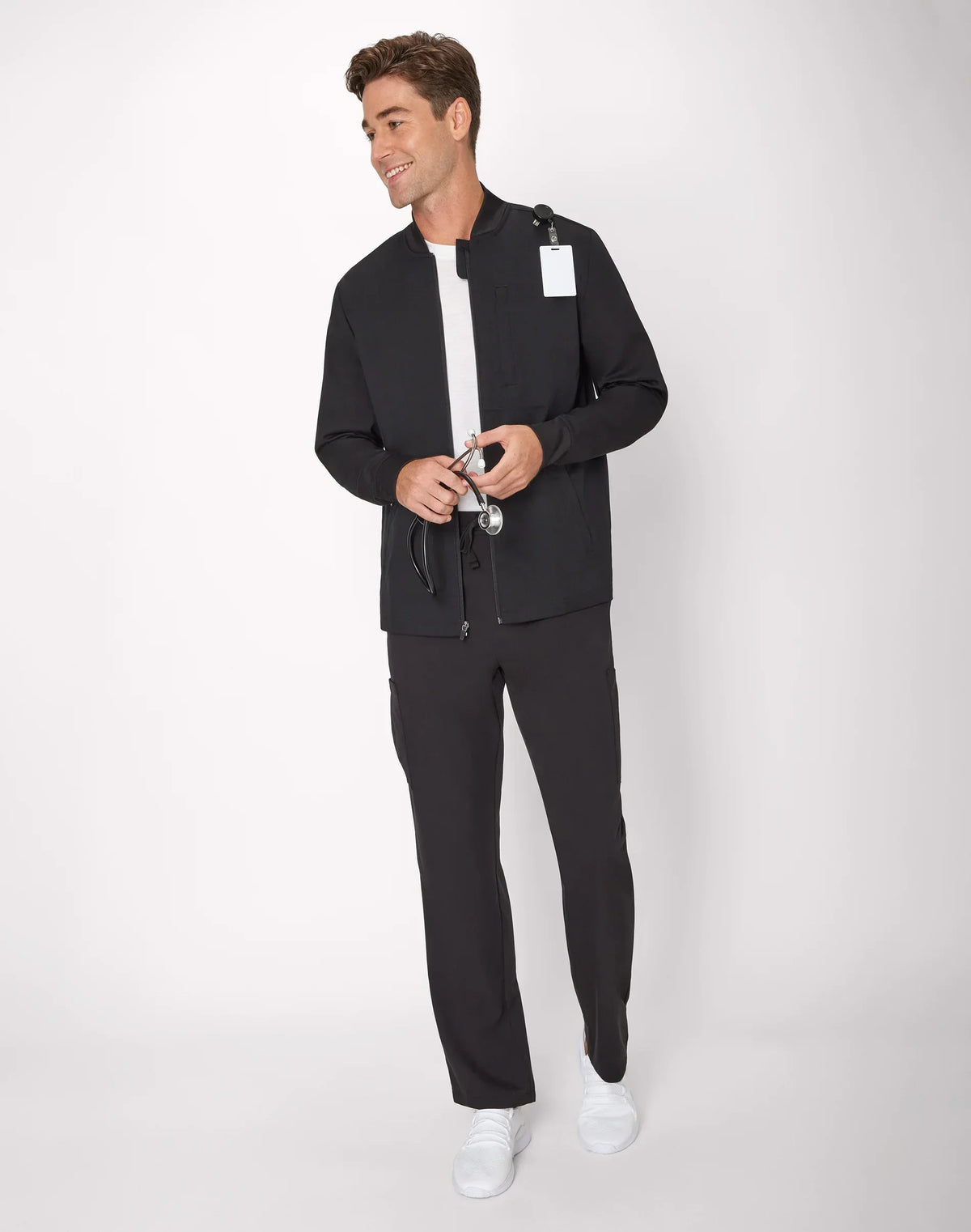 Hanes Comfort Fit Scrubs Men's Full-Zip Scrub Jacket