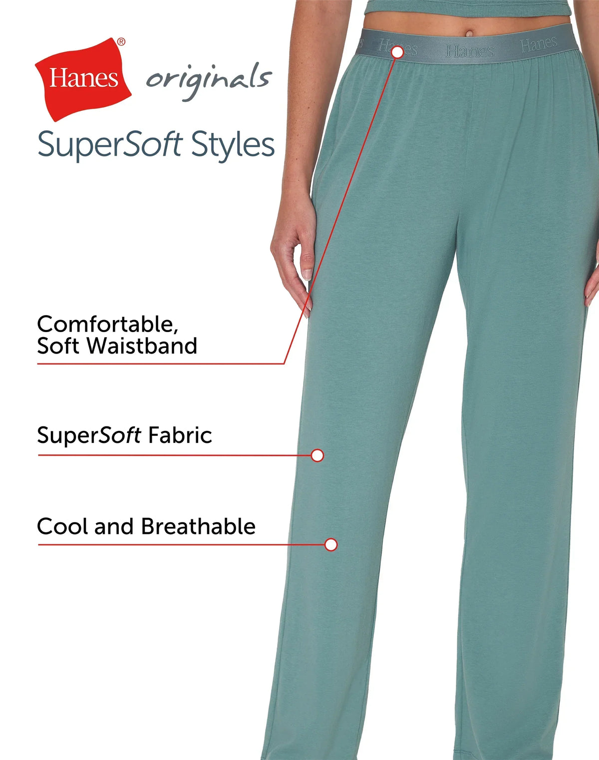 Hanes Originals Women's SuperSoft Comfywear Lounge Pants, 30"