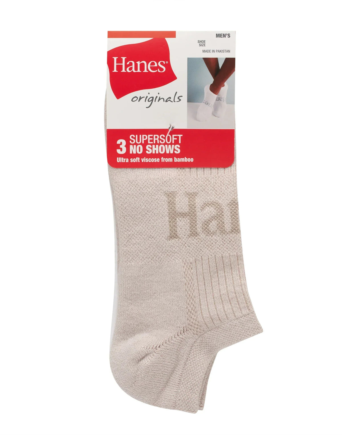 Hanes Originals Men’s SuperSoft No Show Socks, 3-Pairs