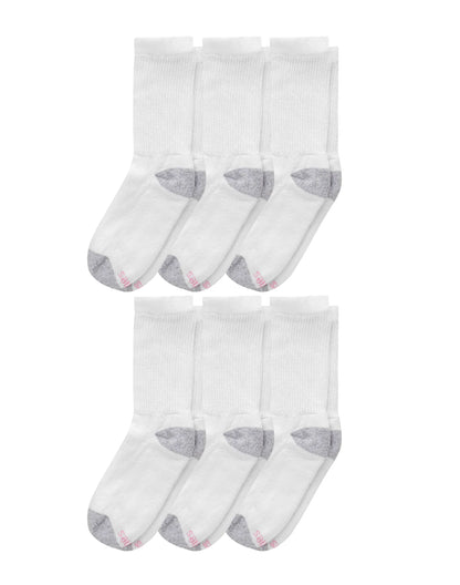 Hanes Women's Crew Socks, Moisture-Wicking, 6-Pairs