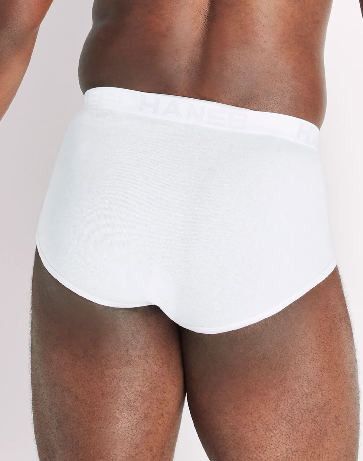Hanes Ultimate Big Men&rsquo;s White Cotton Brief Underwear, 6-Pack, (Big &amp; Tall Sizes)