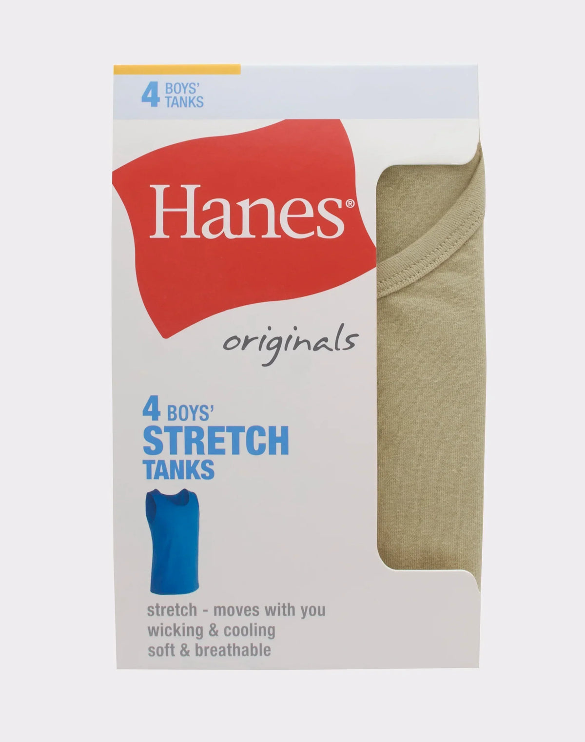Hanes Originals Boys' Tank Undershirt, Camo &amp; Assorted, 4-Pack