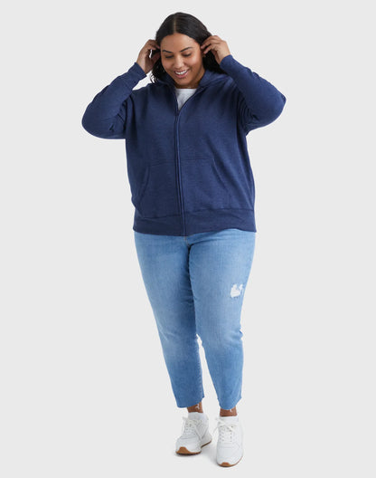 Hanes Just My Size EcoSmart Women's Full-Zip Fleece Hoodie (Plus Size)