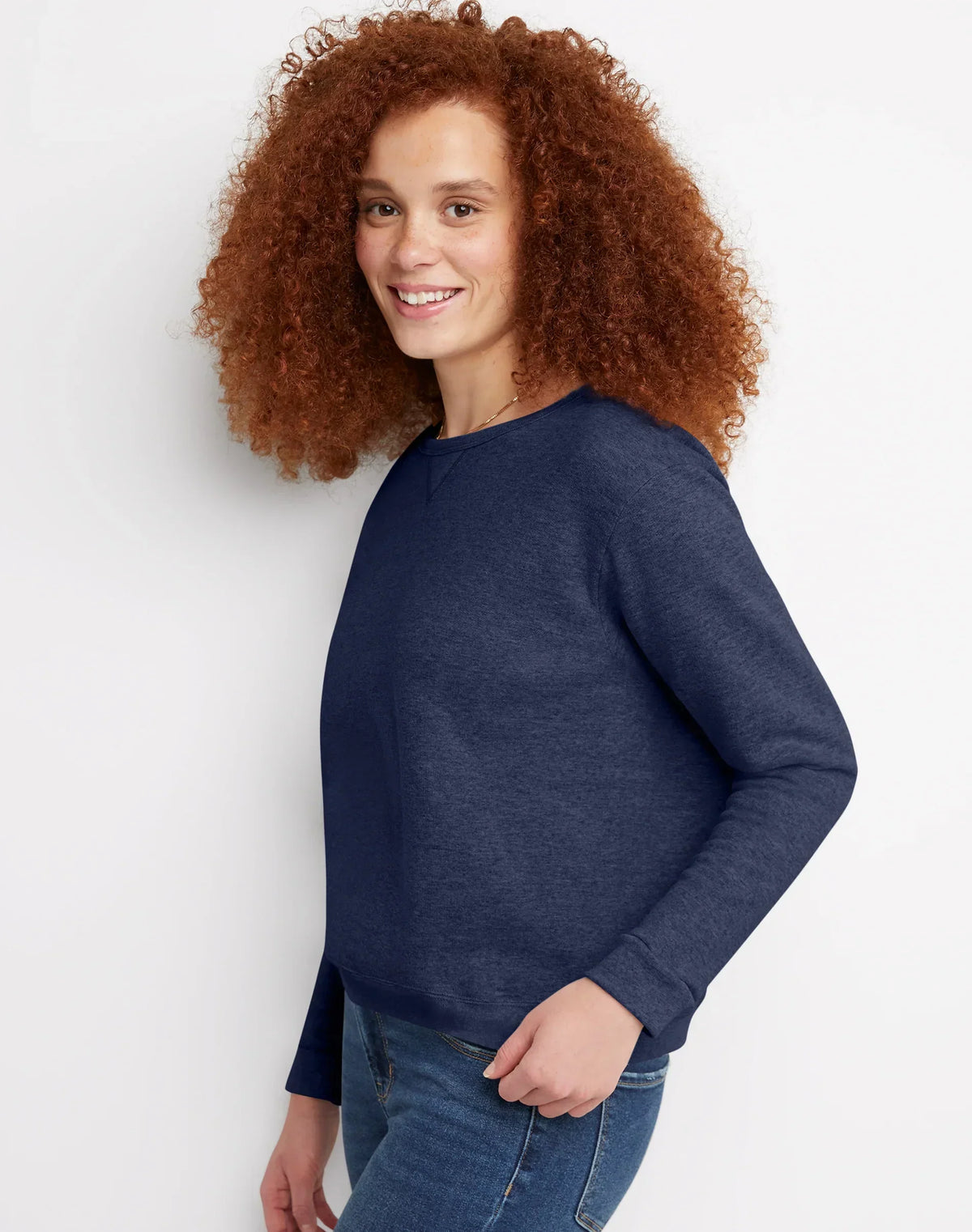 Hanes EcoSmart Women's Fleece Sweatshirt, V-Notch