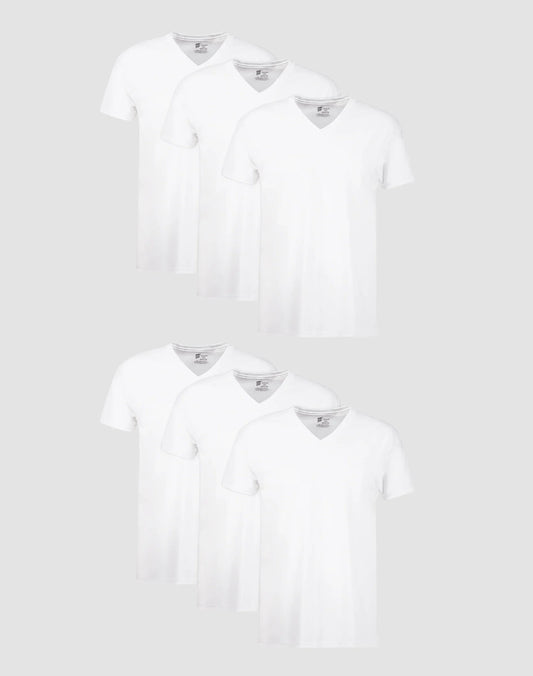 Hanes Men's Undershirt Pack, V-Neck, Moisture-Wicking Cotton with Odor Control, 6-Pack