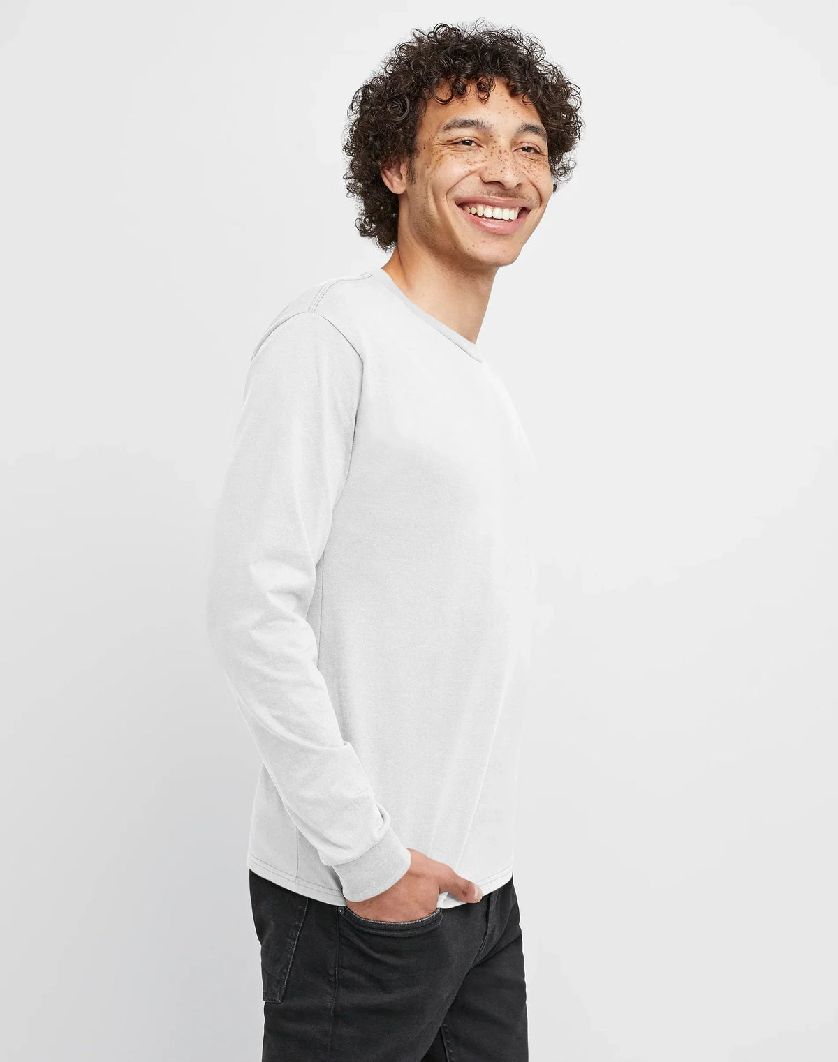 Hanes Essentials Men's Cotton Long Sleeve T-Shirt, Value 4-Pack