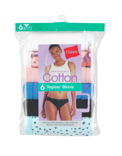 Hanes Women's Cotton Bikini Underwear, Cool Comfort, 6-Pack