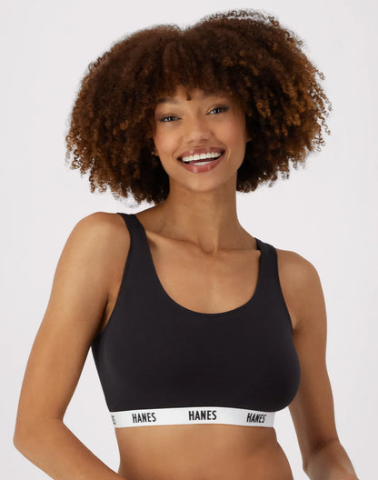 Hanes Originals Women's Pullover Bralette, Moisture-Wicking Stretch Cotton