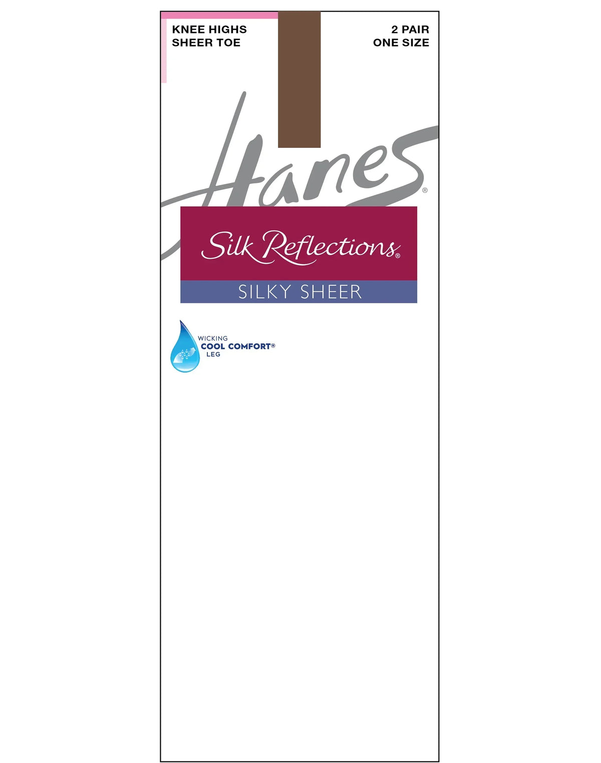 Hanes Silk Reflections Silky Sheer Knee Highs, Sheer Toe, 2-Pairs
