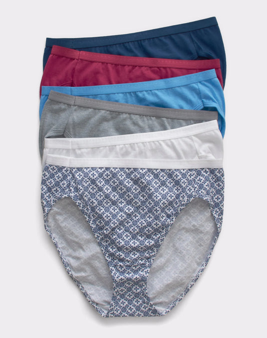 Hanes Ultimate Women's Breathable Hi-Cut Underwear, 6-Pack