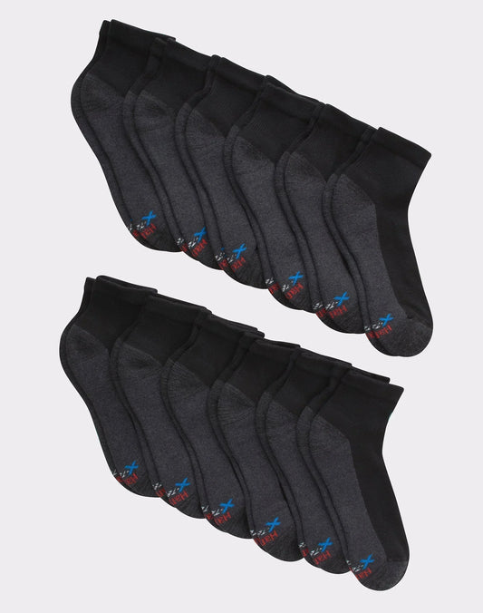 Hanes Men's X-Temp Cushioned Ankle Socks, 12-Pairs
