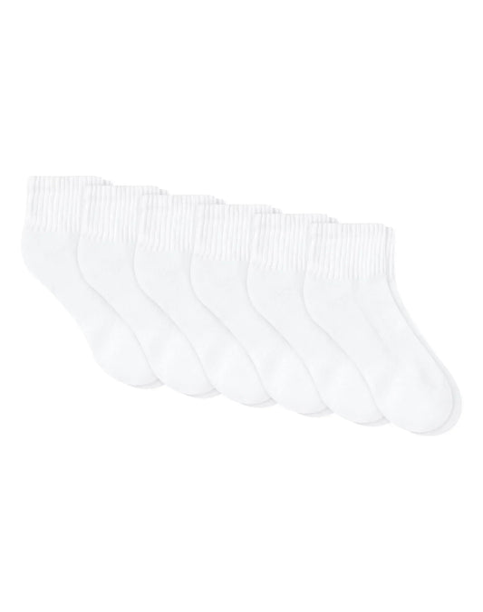 Hanes Unisex Plain White Socks Pack, 6 Pairs, Ankle Socks