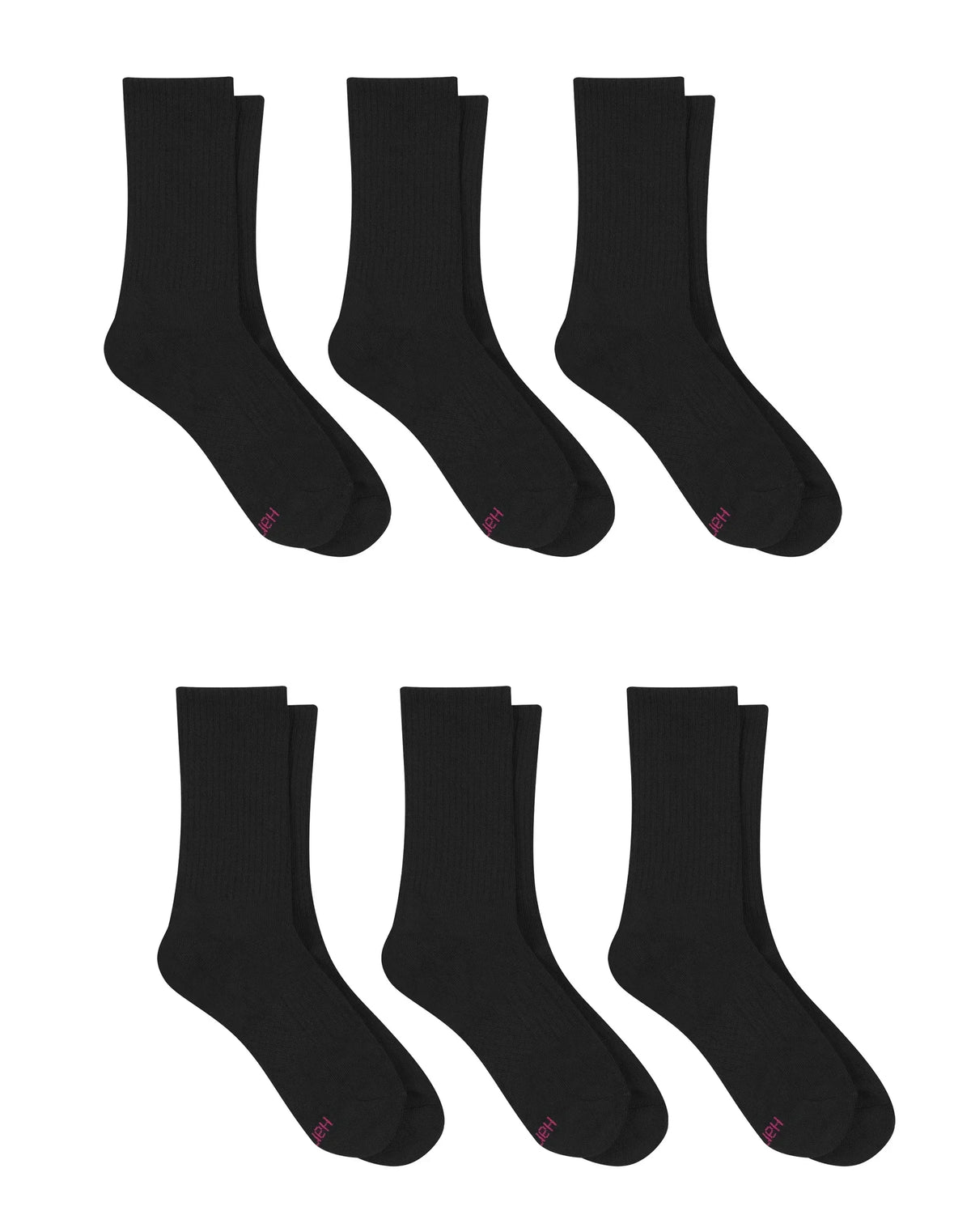 Hanes Women's Performance Crew Socks, Cushioned, 6-Pairs