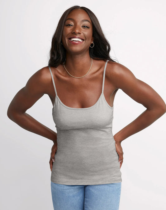 Hanes Women's Stretch Cami with Built-In Shelf Bra